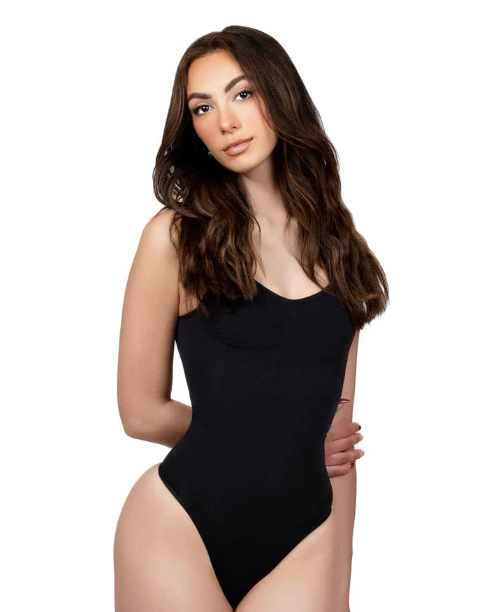 Seamless Scultp Covered Bust Jumpsuit Thong Bodysuit